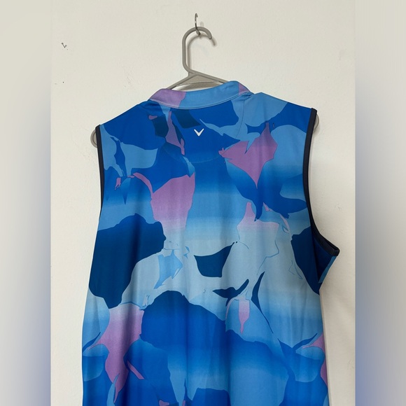 CALLAWAY NWT VIBRANT BLUE PRINTED GOLF MIDI DRESS SZ XLARGE - Picture 10 of 10